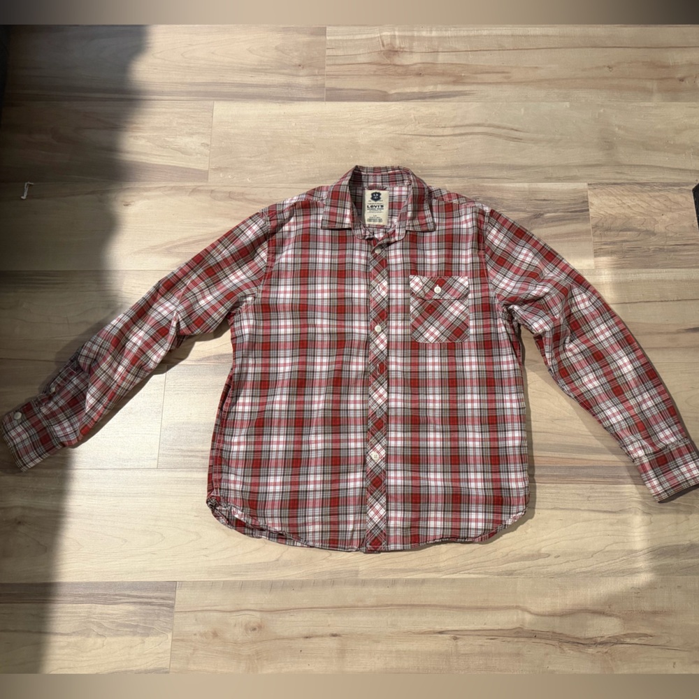 Levi's Red and White Plaid Shirt